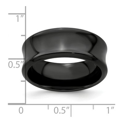 Titanium 9mm Black Concave Wedding Band – view 7