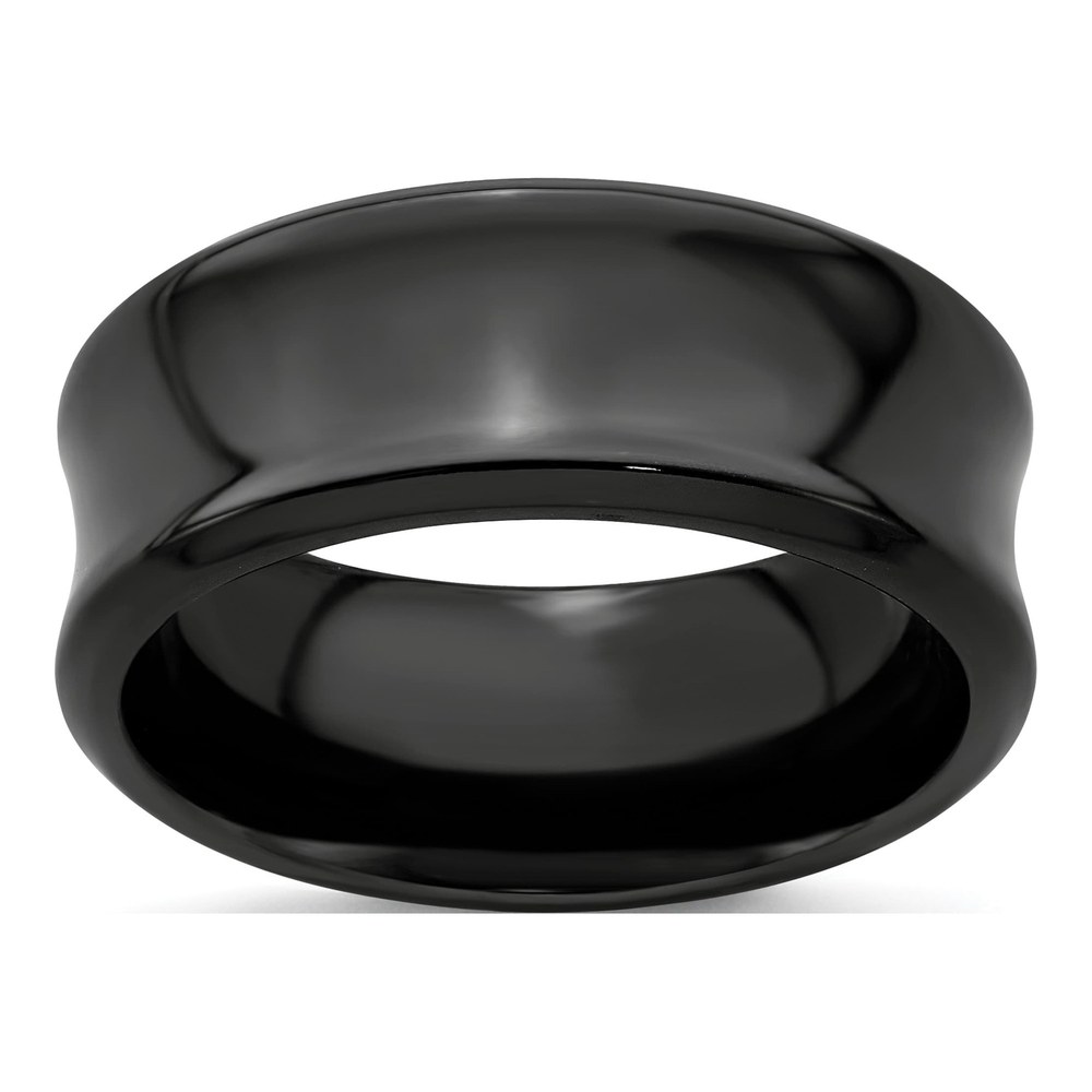 Edward Mirell Titanium Black Ti Polished Concave 9mm Band