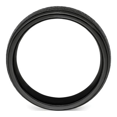 Titanium 7mm Black Hammered Wedding Band – view 2