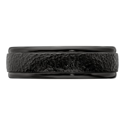 Titanium 7mm Black Hammered Wedding Band – view 3