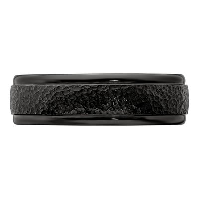 Titanium 7mm Black Hammered Wedding Band – view 4