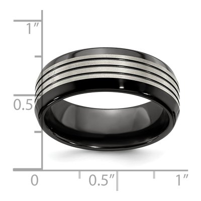 Titanium 8mm Black Wedding Band – view 7