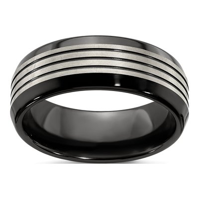 Titanium 8mm Black Wedding Band