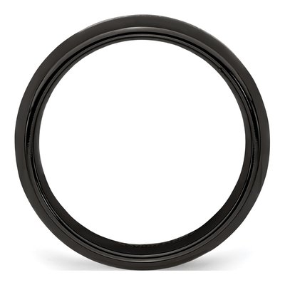 Titanium & Sterling Silver 6mm Black Wedding Band – view 2