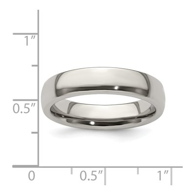 Men's Titanium 5mm Half Round Comfort-Fit Band – view 7