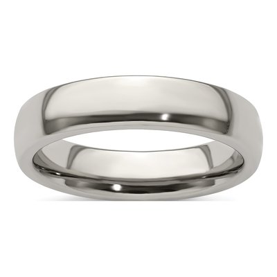 Men's Titanium 5mm Half Round Comfort-Fit Band