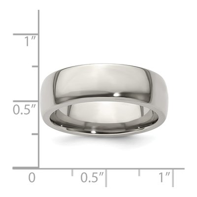 Titanium 7mm Polished Band Ring – view 7