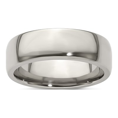 Titanium 7mm Polished Band Ring