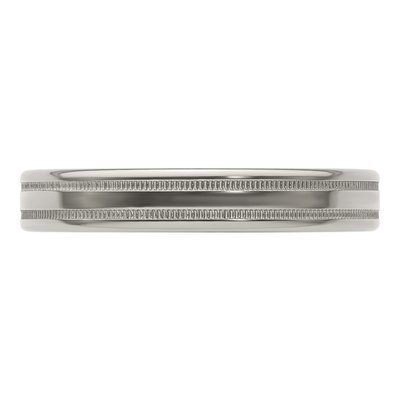 Men's Titanium 4mm Flat Milgrain Comfort-Fit Band – view 5