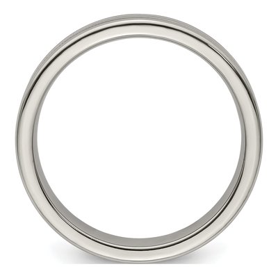Men's Titanium 5mm Flat Milgrain Comfort-Fit Band – view 3