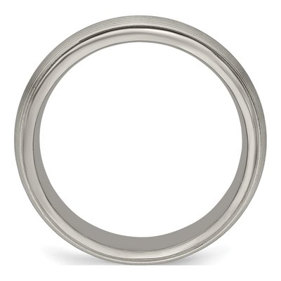 Titanium 6mm Textured Domed Wedding Band – view 2