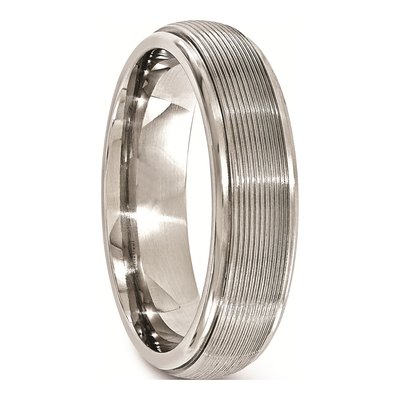 Titanium 6mm Textured Domed Wedding Band – view 5