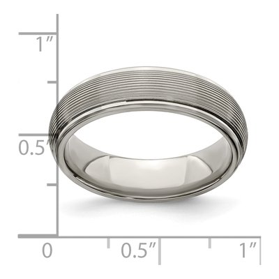 Titanium 6mm Textured Domed Wedding Band – view 7