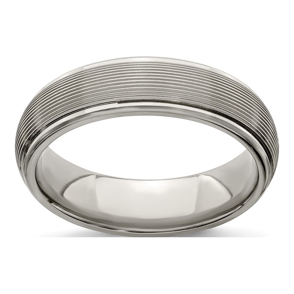 Titanium 6mm Textured Domed Wedding Band