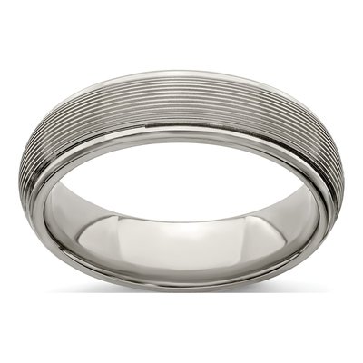 Titanium 6mm Textured Domed Wedding Band