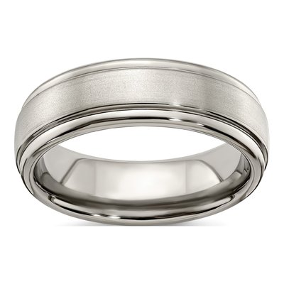 Titanium 7mm Step Edge Band