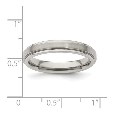 Men's Titanium 4mm Step Edge Comfort-Fit Band – view 7