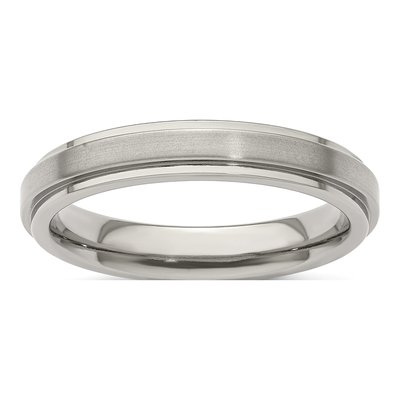 Men's Titanium 4mm Step Edge Comfort-Fit Band