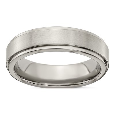 Titanium 6mm Step Edge Band
