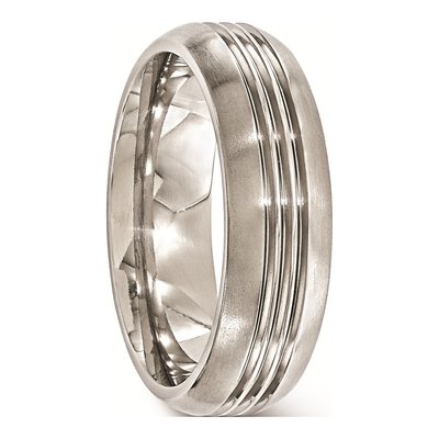 Titanium 7mm Grooved Wedding Band – view 6