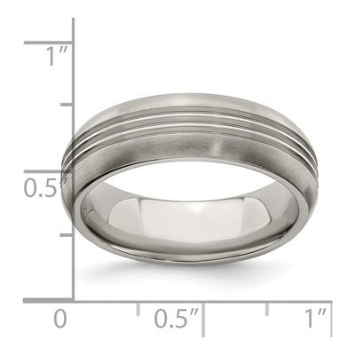 Titanium 7mm Grooved Wedding Band – view 8