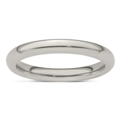 Men's Titanium 3mm Domed Comfort-Fit Band