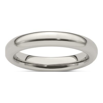 Men's Titanium 4mm Domed Comfort-Fit Band