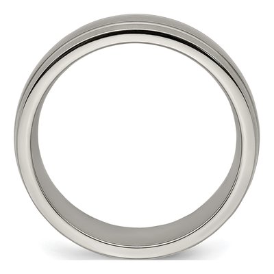 Men's Titanium 7mm Grooved Wedding Band – view 3