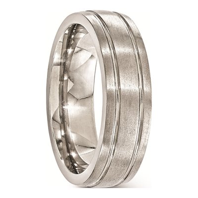 Men's Titanium 7mm Grooved Wedding Band – view 6