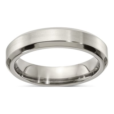 Men's Titanium 5mm Beveled Comfort-Fit Band