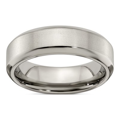 Titanium 7mm Beveled Band