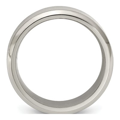 Titanium 8mm Beveled Comfort-Fit Band – view 2