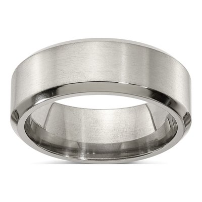 Titanium 8mm Beveled Comfort-Fit Band