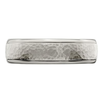 Titanium 7mm Hammered Wedding Band – view 3
