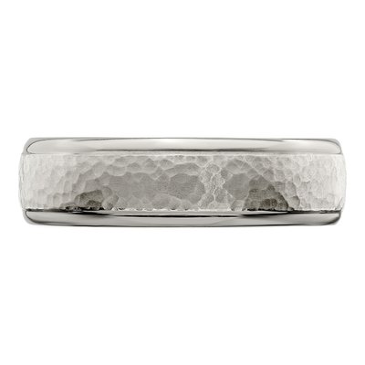 Titanium 7mm Hammered Wedding Band – view 4