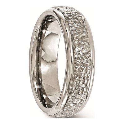 Titanium 7mm Hammered Wedding Band – view 5
