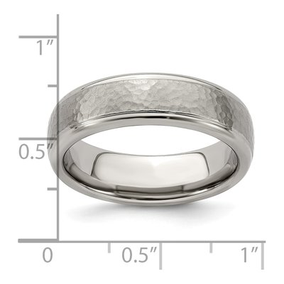 Titanium 7mm Hammered Wedding Band – view 7
