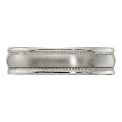 Titanium 6mm Tri-Dome Milgrain Comfort-Fit Band – view 4