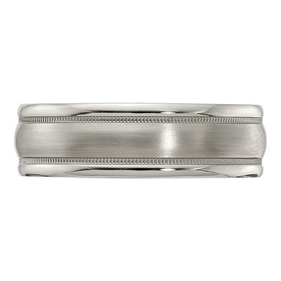 Titanium 7mm Tri Dome Milgrain Comfort-Fit Band – view 3