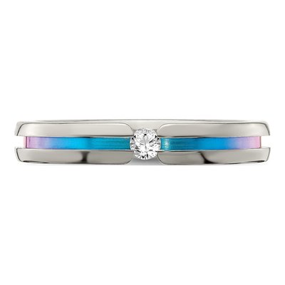 Titanium 4mm Sapphire Wedding Band – view 4