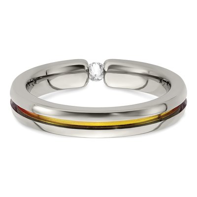 Titanium 4mm Sapphire Wedding Band – view 5