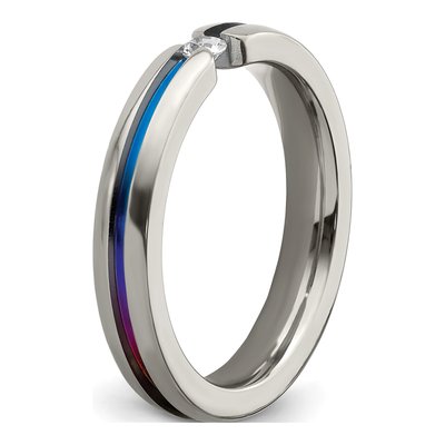 Titanium 4mm Sapphire Wedding Band – view 6