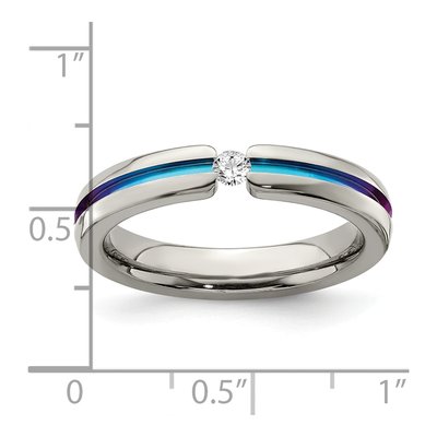 Titanium 4mm Sapphire Wedding Band – view 8