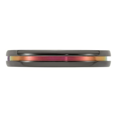 Titanium 4mm Black Pink Sapphire Wedding Band – view 4
