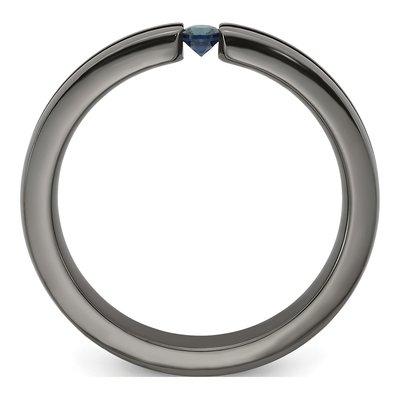 Titanium Sapphire Wedding Band – view 3