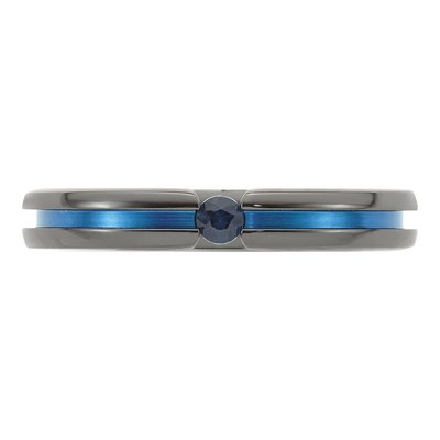 Titanium Sapphire Wedding Band – view 5