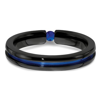 Titanium Sapphire Wedding Band – view 6