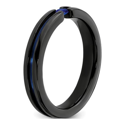 Titanium Sapphire Wedding Band – view 7