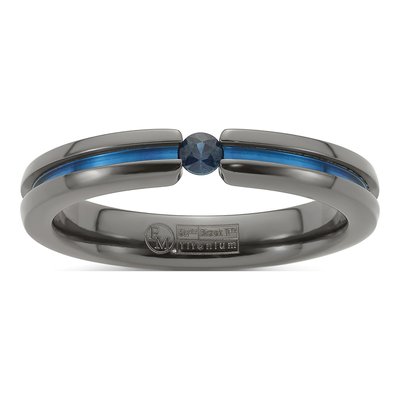 Titanium Sapphire Wedding Band