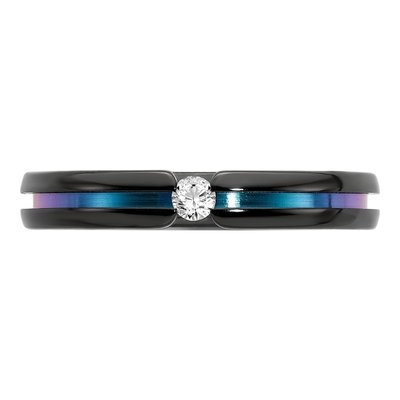 Titanium 4mm Black Sapphire Wedding Band – view 4